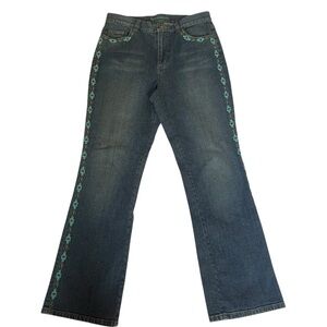 Lauren Jeans Co. Ralph Lauren Southwest Beaded Embellished Boot Cut‎ Denim Jean